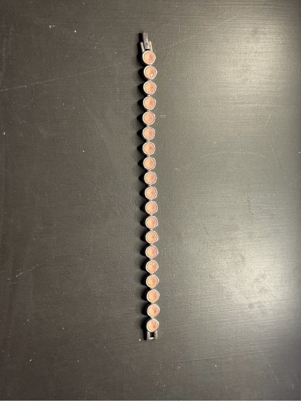 Touchstone Crystal Peach Round Crystal Tennis Bracelet